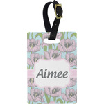 Wild Tulips Plastic Luggage Tag - Rectangular w/ Name or Text