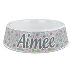 Wild Tulips Plastic Dog Bowl - Large (Personalized)