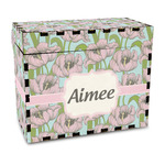 Wild Tulips Wood Recipe Box - Full Color Print (Personalized)