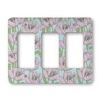 Wild Tulips Rocker Style Light Switch Cover - Three Switch