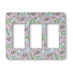 Wild Tulips Rocker Style Light Switch Cover - Three Switch