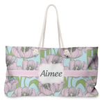 Wild Tulips Large Tote Bag with Rope Handles (Personalized)