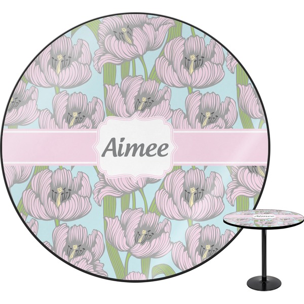 Custom Wild Tulips Round Table - 30" (Personalized)