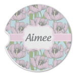 Wild Tulips Sandstone Car Coaster - Single (Personalized)