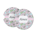 Wild Tulips Sandstone Car Coasters (Personalized)