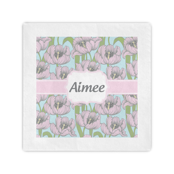 Custom Wild Tulips Cocktail Napkins (Personalized)