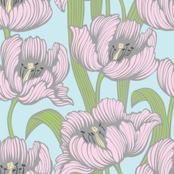 Wild Tulips Wallpaper & Surface Covering (Water Activated 24"x 24" Sample)