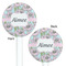 Wild Tulips White Plastic 5.5" Stir Stick - Double Sided - Round - Front & Back