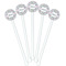 Wild Tulips White Plastic 5.5" Stir Stick - Fan View