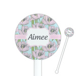 Wild Tulips 5.5" Round Plastic Stir Sticks - White - Double Sided (Personalized)