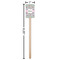 Wild Tulips Wooden 6.25" Stir Stick - Rectangular - Dimensions