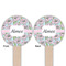 Wild Tulips Wooden 6" Food Pick - Round - Double Sided - Front & Back