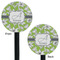 Wild Daisies Black Plastic 5.5" Stir Stick - Double Sided - Round - Front & Back