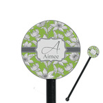 Wild Daisies 5.5" Round Plastic Stir Sticks - Black - Double Sided (Personalized)