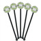 Wild Daisies Black Plastic 5.5" Stir Stick - Round - Fan View