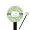 Wild Daisies Black Plastic 7" Stir Stick - Round - Closeup