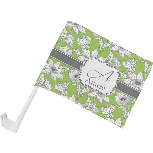 Custom Wild Daisies Car Flag - Small w/ Name and Initial