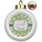 Wild Daisies Ceramic Christmas Ornament - Poinsettias (Front View)