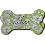 Wild Daisies Ceramic Dog Ornament - Front & Back w/ Name and Initial