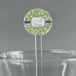 Wild Daisies 7" Round Plastic Stir Sticks - Clear (Personalized)