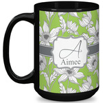 Wild Daisies 15 Oz Coffee Mug - Black (Personalized)