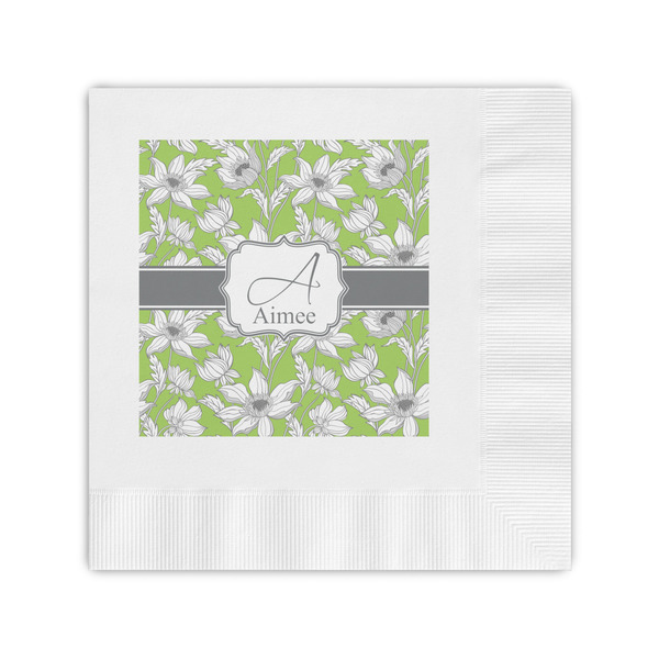 Custom Wild Daisies Coined Cocktail Napkins (Personalized)