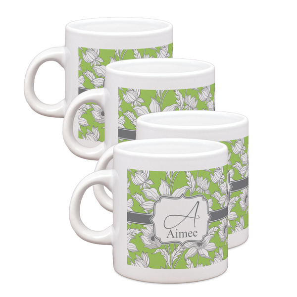 Custom Wild Daisies Single Shot Espresso Cups - Set of 4 (Personalized)