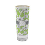 Wild Daisies 2 oz Shot Glass -  Glass with Gold Rim - Set of 4 (Personalized)