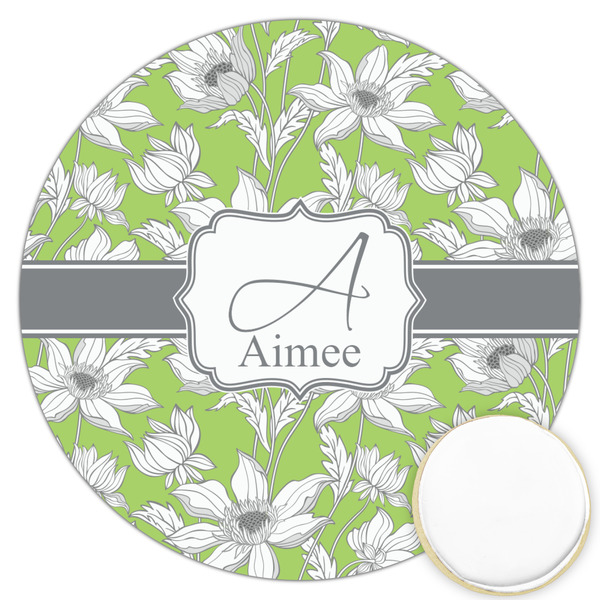 Custom Wild Daisies Printed Cookie Topper - 3.25" (Personalized)