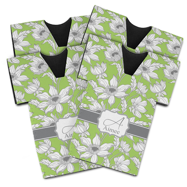 Custom Wild Daisies Jersey Bottle Cooler - Set of 4 (Personalized)