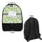 Wild Daisies Large Backpack - Black - Front & Back View