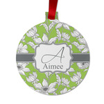 Wild Daisies Metal Ball Ornament - Double Sided w/ Name and Initial