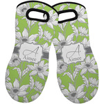 Wild Daisies Neoprene Oven Mitts - Set of 2 w/ Name and Initial