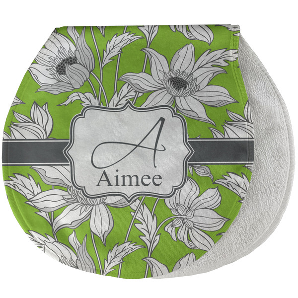 Custom Wild Daisies Burp Pad - Velour w/ Name and Initial