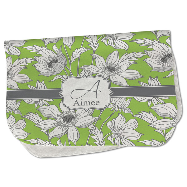 Custom Wild Daisies Burp Cloth - Fleece w/ Name and Initial