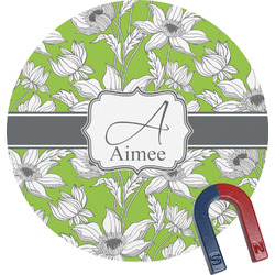 Wild Daisies Round Fridge Magnet (Personalized)