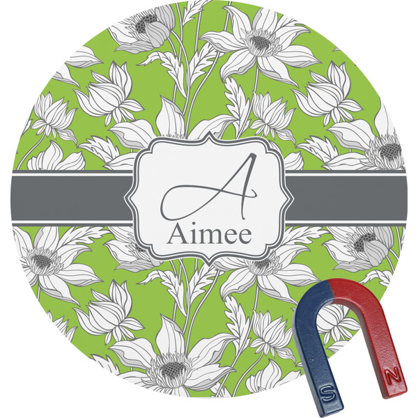 Custom Wild Daisies Round Fridge Magnet (Personalized)