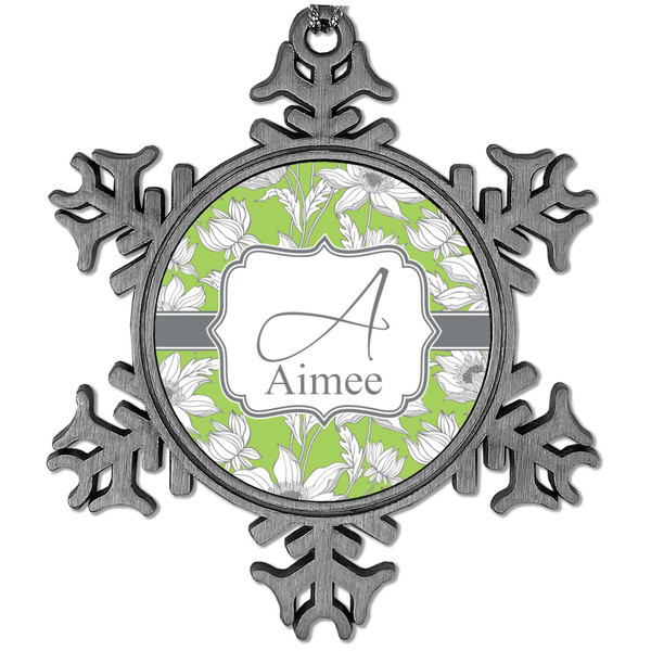 Custom Wild Daisies Vintage Snowflake Ornament (Personalized)