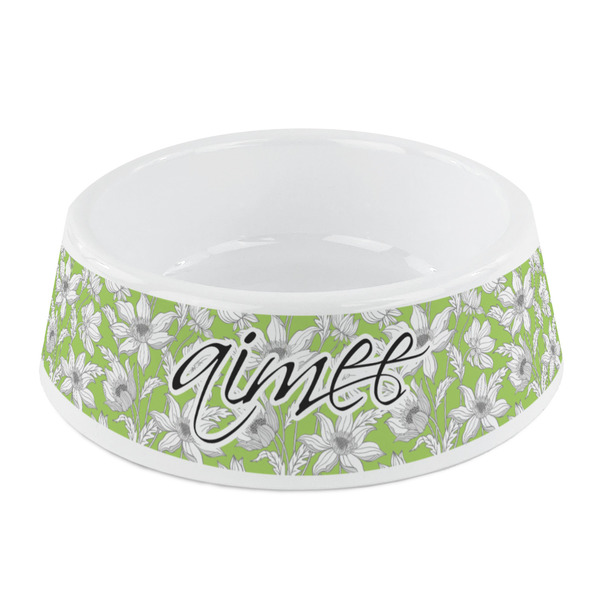 Custom Wild Daisies Plastic Dog Bowl - Small (Personalized)