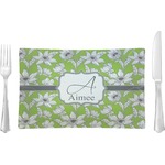 Wild Daisies Rectangular Glass Lunch / Dinner Plate - Single or Set (Personalized)