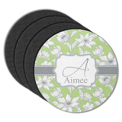 Wild Daisies Round Rubber Backed Coasters - Set of 4 (Personalized)
