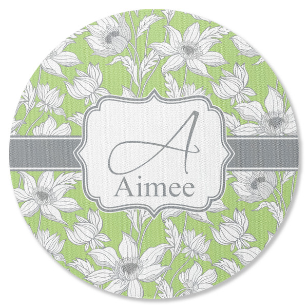 Custom Wild Daisies Round Rubber Backed Coaster (Personalized)