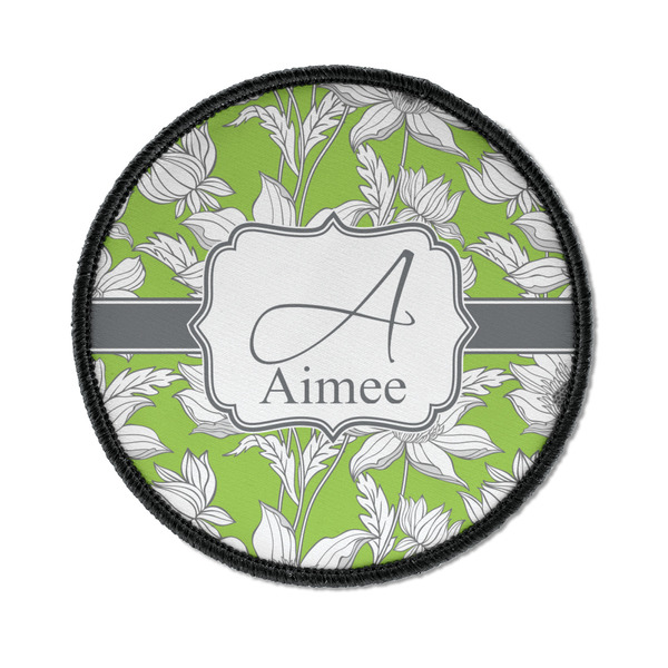 Custom Wild Daisies Iron On Round Patch w/ Name and Initial