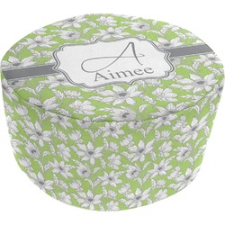 Wild Daisies Round Pouf Ottoman (Personalized)