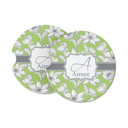 Wild Daisies Sandstone Car Coasters - Set of 2 (Personalized)