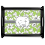 Wild Daisies Black Wooden Tray - Large (Personalized)