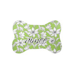 Wild Daisies Bone Shaped Dog Food Mat (Small) (Personalized)