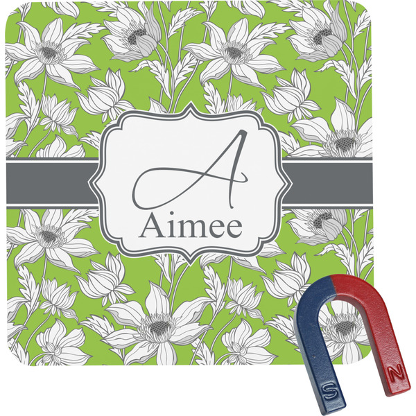 Custom Wild Daisies Square Fridge Magnet (Personalized)