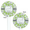 Wild Daisies White Plastic 5.5" Stir Stick - Double Sided - Round - Front & Back