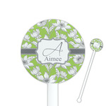 Wild Daisies 5.5" Round Plastic Stir Sticks - White - Double Sided (Personalized)